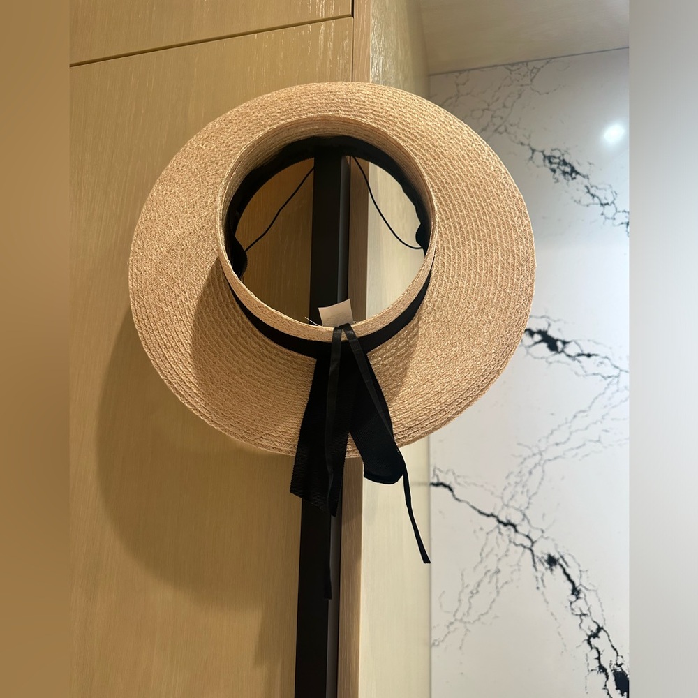 Eugenia Kim hat new no tags: Lettie grosgrain trimmed hemp blend visor - Picture 6 of 14